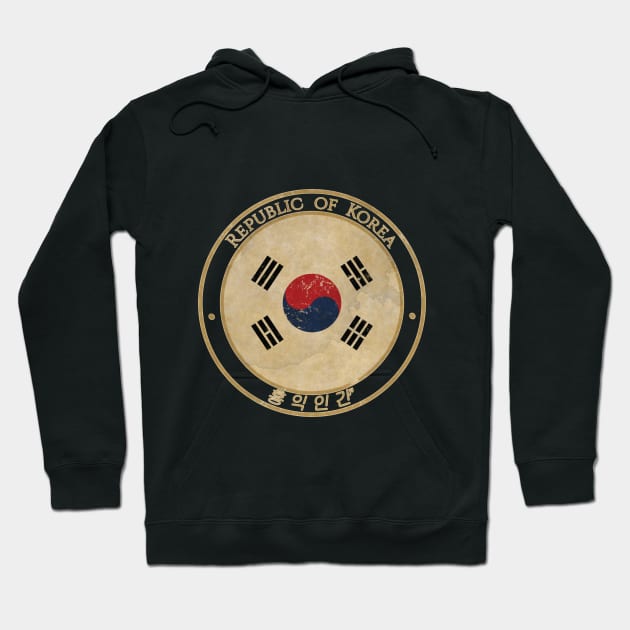 Vintage South Korea Republic of Korea Asia Asian Flag Hoodie by DragonXX